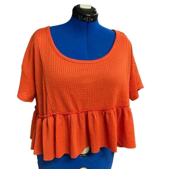 ARIZONA JEAN CO. Women’s Cropped Short Sleeve Top Size XXL - Picture 1 of 9